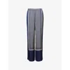 Rag & Bone Womens Printed Wide-leg Woven Trousers Deepnvysca In Deepnvysca