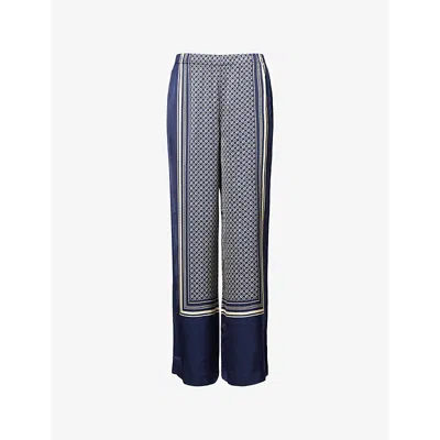 Rag & Bone Womens Printed Wide-leg Woven Trousers Deepnvysca