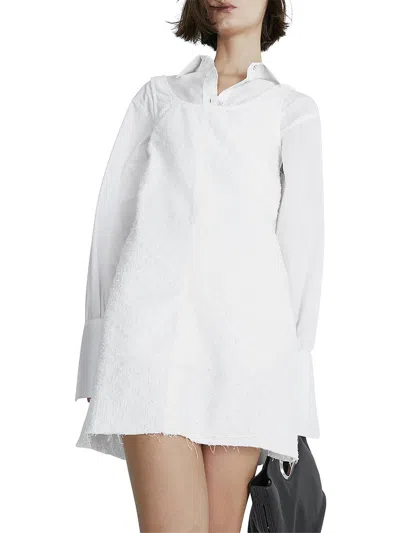 Rag & Bone Womens Distressed Hem Mini Shift Dress In White