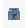 Rag & Bone Womens Evjwl Everit Jewel Mid-rise Denim Shorts