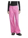 Rag & Bone Sid Carpenter High Rise Wide Leg Jeans In Bright Pink In Pink