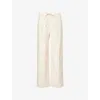 Rag & Bone Womens Ivry Logan Drawstring Stretch-linen Blend Trousers Xs In Ivry