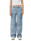 RAG & BONE WOMENS LINEN LIGHT WASH CARGO JEANS