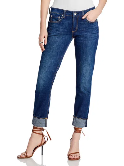 Rag & Bone Womens Low Rise Slim Fit Boyfriend Jeans In Blue