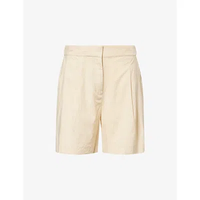 Rag & Bone Womens Lttan Leona Pleated Stretch-linen Blend Shorts