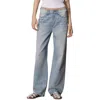 Rag & Bone Logan Crystal Embellished Wide Leg Jeans In Blue