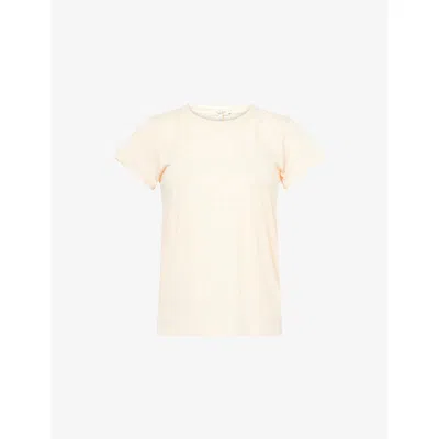 Rag & Bone Womens The Slub Exposed-seams Organic-cotton T-shirt Peach In Peach