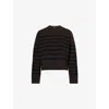 Rag & Bone Bridget Stripe Seamed Crewneck Sweater In Dark Brown