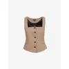 Rag & Bone Womens Camelpld Mariana Square-neck Wool-blend Waistcoat In Camelpld