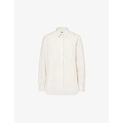 Rag & Bone Womens Maxine Striped Cotton-poplin Shirt Ivrystripe