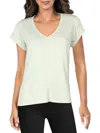Rag & Bone Womens Ribbed V-neck Top In Green
