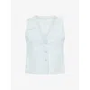 Rag & Bone Juliana Tweed Button-front Vest In Sky Blue Tweed In Blue