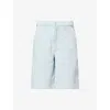 Rag & Bone Blue Tailored Mckenna Textured Denim Shorts In Sktwd