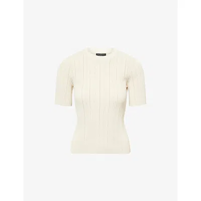 Rag & Bone Womens Ttldv Camryn Slim-fit Ribbed Cotton-blend Knit Top