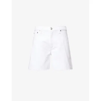 Rag & Bone Womens White Kaia High-rise Denim Shorts
