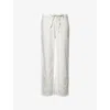 Rag & Bone Ultra Featherweight Phoebe High Rise Drawstring Jeans In White Eyelet