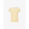 Rag & Bone Womens Striped Short-sleeved Organic-cotton T-shirt Yellow Mult