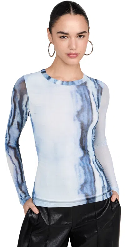 Rag & Bone Yana Crew Top Blue Multi In Blau