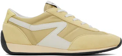 Rag & Bone Retro Mixed Leather Runner Sneakers In Creammult