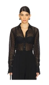 Rag & Bone Yvette Lace Shirt Black In Black