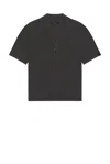 Rag & Bone Zig-zag Avery Short Sleeve Shirt In Dark Grey