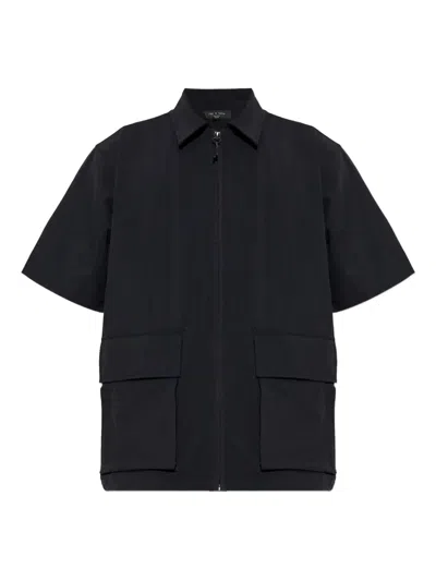 Rag & Bone Zip-up Shirt In Black