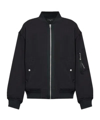 Rag & Bone Zippered Casual Jacket In Blk