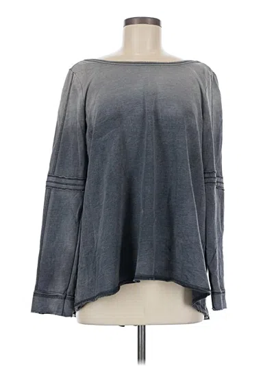 Pre-owned Rag Poets Long Sleeve Top Gray Boatneck Tops