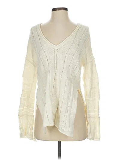 Pre-owned Rag Poets Pullover Sweater In White