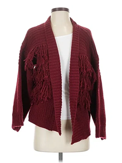 Pre-owned Raga Cardigan Sweater In Burgundy