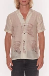 Raga Dragon Short Sleeve Button-up Shirt In Eggshell