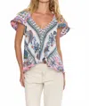Raga Farrah V-neck Top In Fuchsia In Multi