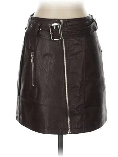 Pre-owned Raga Faux Leather Skirt In Black
