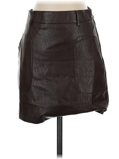 Pre-owned Raga Faux Leather Skirt In Brown