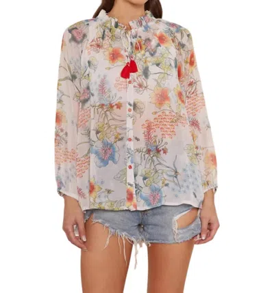 Raga Floral Blouse In White In Multi