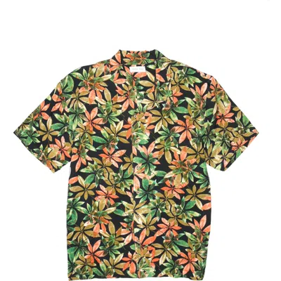 Raga Floral Short Sleeve Button-up Shirt In Black