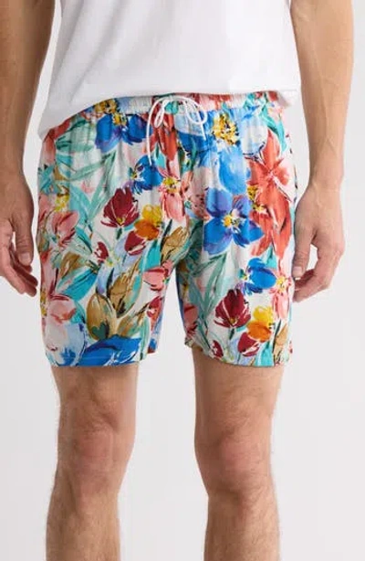 Raga Floral Shorts In Blue Multi
