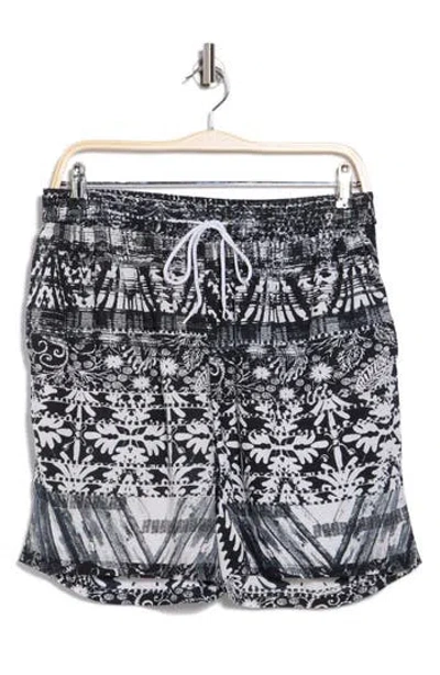 Raga Geometric Shorts In Black/white