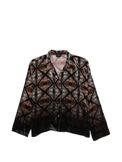 Raga Geometric-print Velvet Jacket In Black
