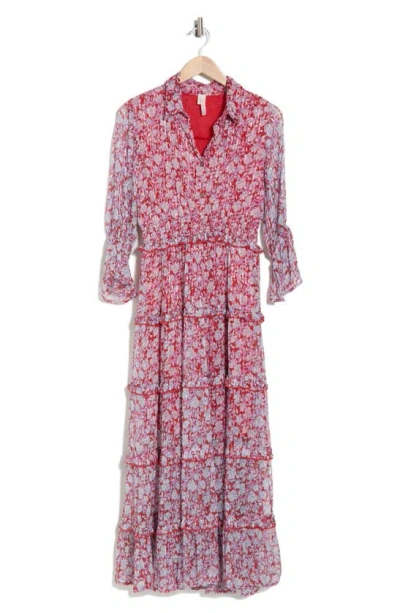 Raga Jolie Long Sleeve Maxi Dress In Rose