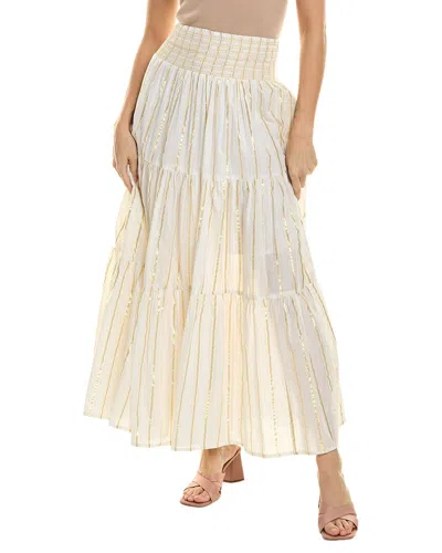 Raga Kasi Lurex Maxi Skirt In White