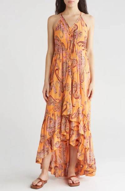 Raga Leena High-low Dress In Burnt Orange