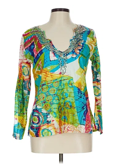 Pre-owned Raga Long Sleeve Blouse In Blue