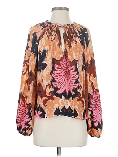 Pre-owned Raga Long Sleeve Blouse In Brown