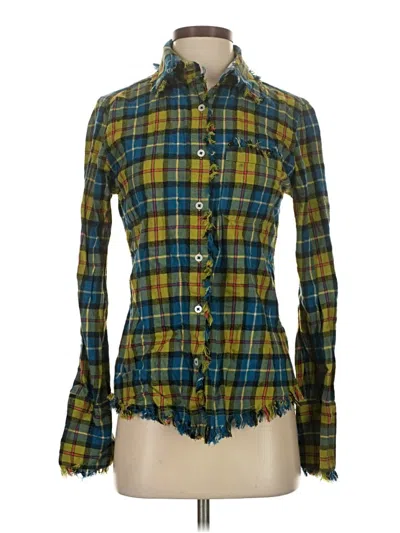 Pre-owned Raga Long Sleeve Button Down Shirt In Green