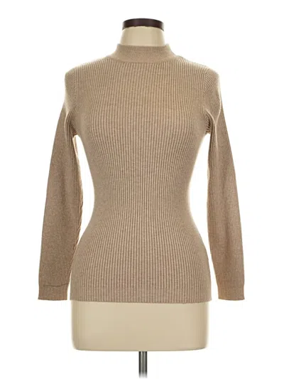 Pre-owned Raga Long Sleeve Top Tan Turtleneck Tops In Brown