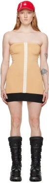 RAGA MALAK BEIGE & BLACK DARIA MINIDRESS