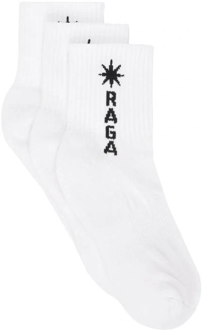 Raga Malak Three-pack White Innocent Socks In White/black
