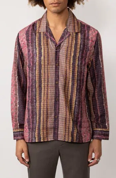 Raga Man Ansh Herringbone Stripe Button-up Shirt