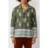 Raga Man Avi Paisley Button-up Shirt In Green